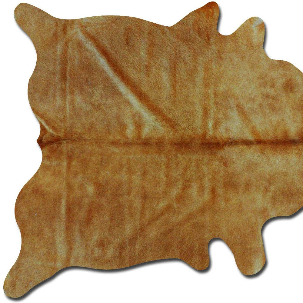 6' X 7' Golden Brown Cowhide Area Rug