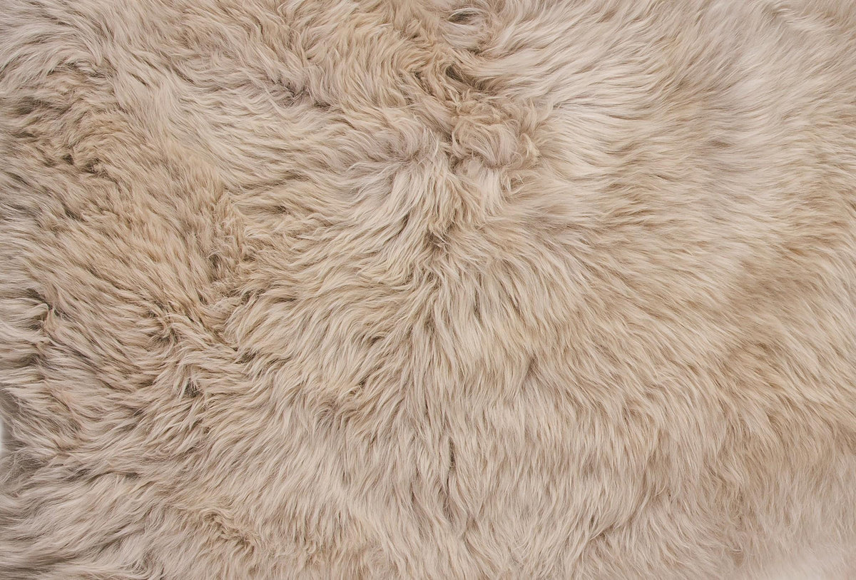 2' X 3' Taupe Genuine Sheepskin Animal Print Shag Area Rug