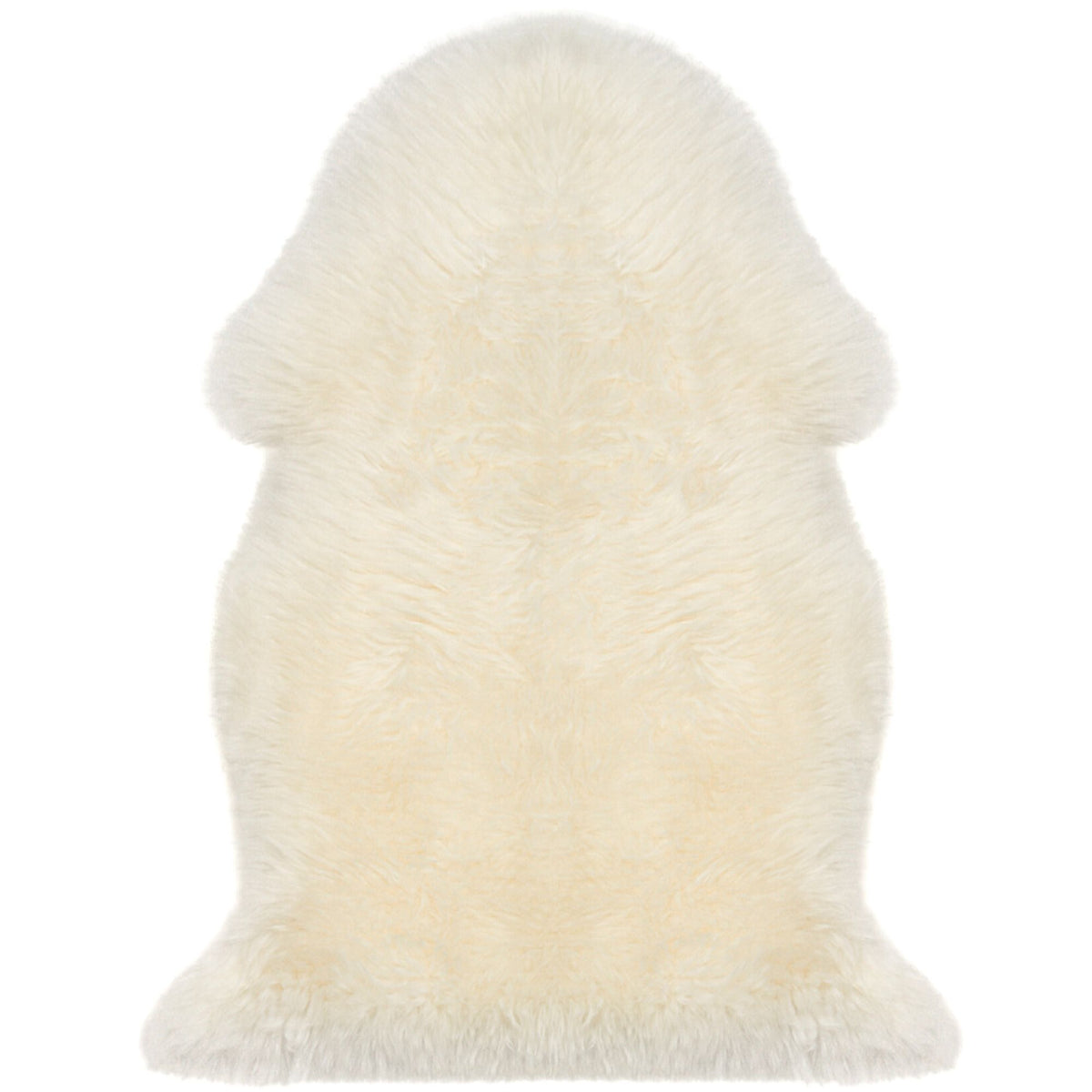 2' X 3' White Natural New Zealand Sheepskin Wool Area Rug