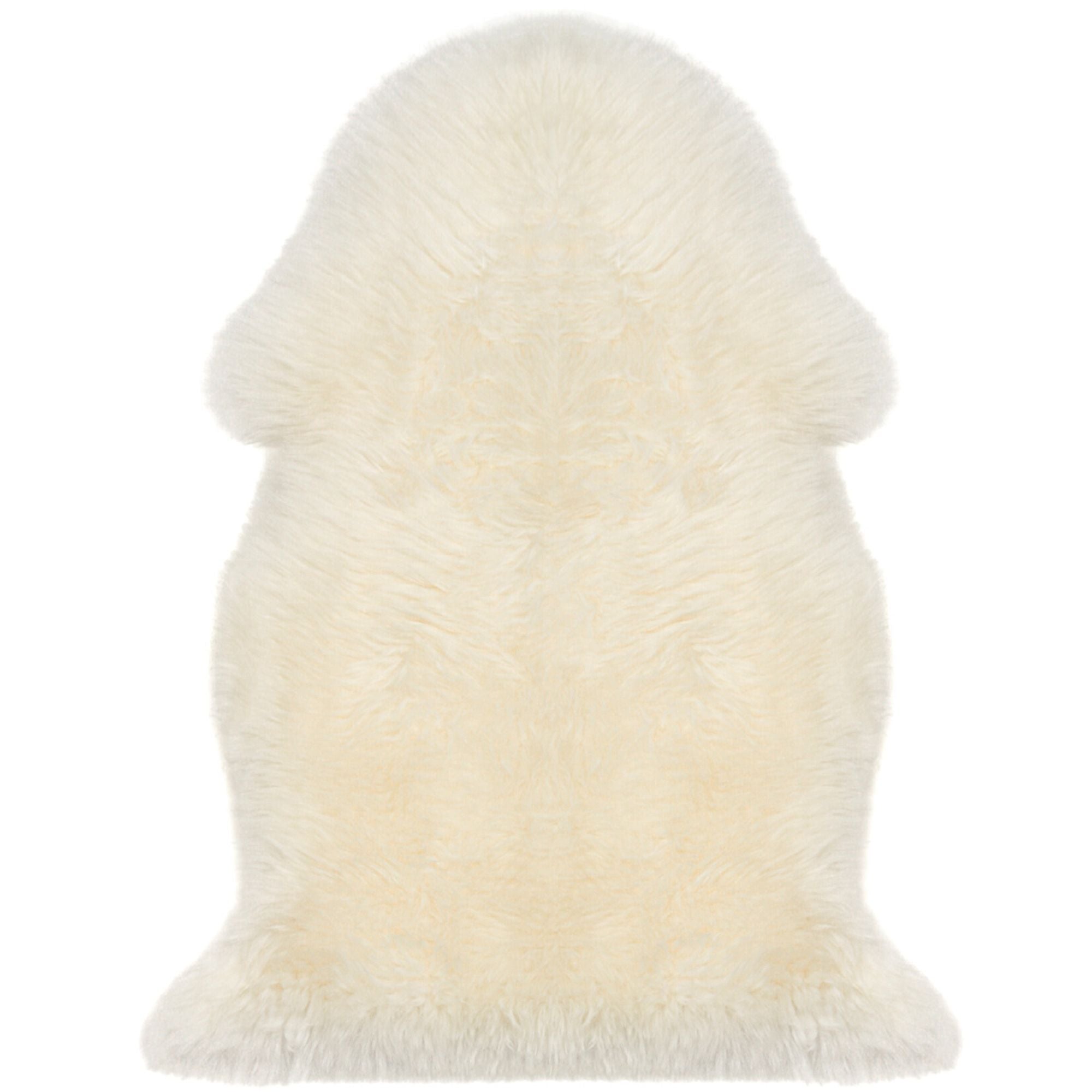 2' X 3' White Natural New Zealand Sheepskin Wool Area Rug