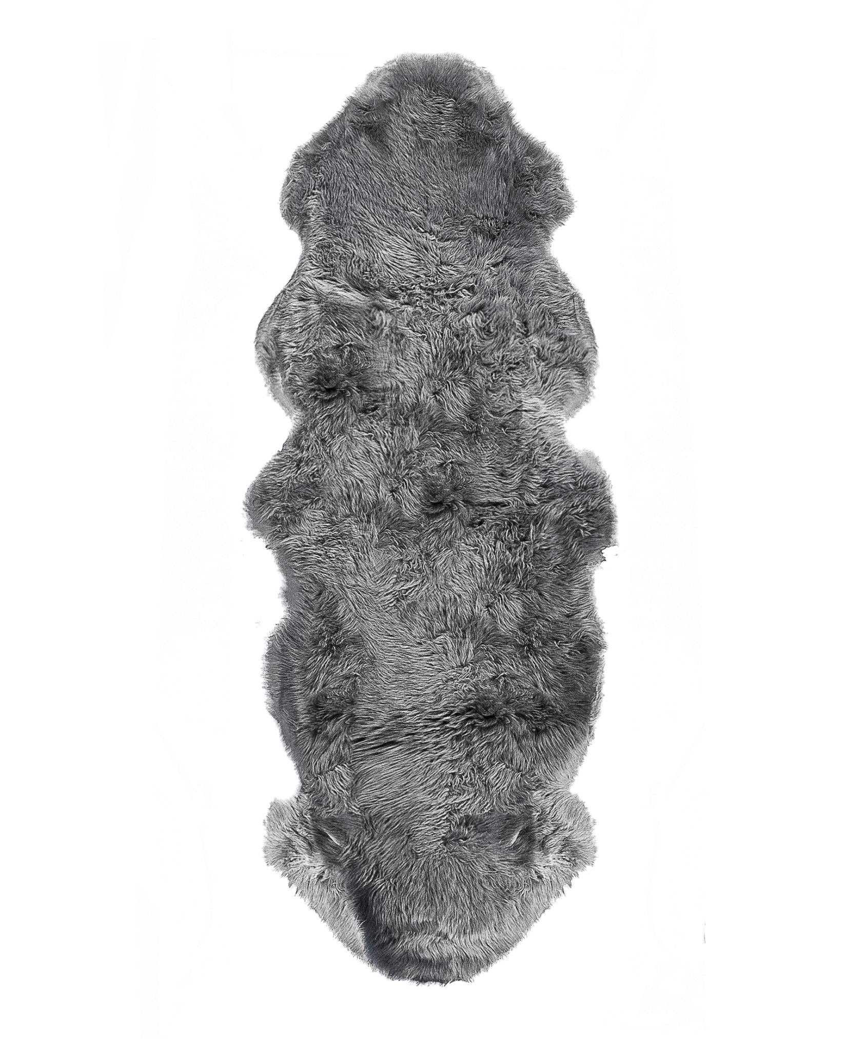 6' Gray Genuine Sheepskin Animal Print Shag Area Rug