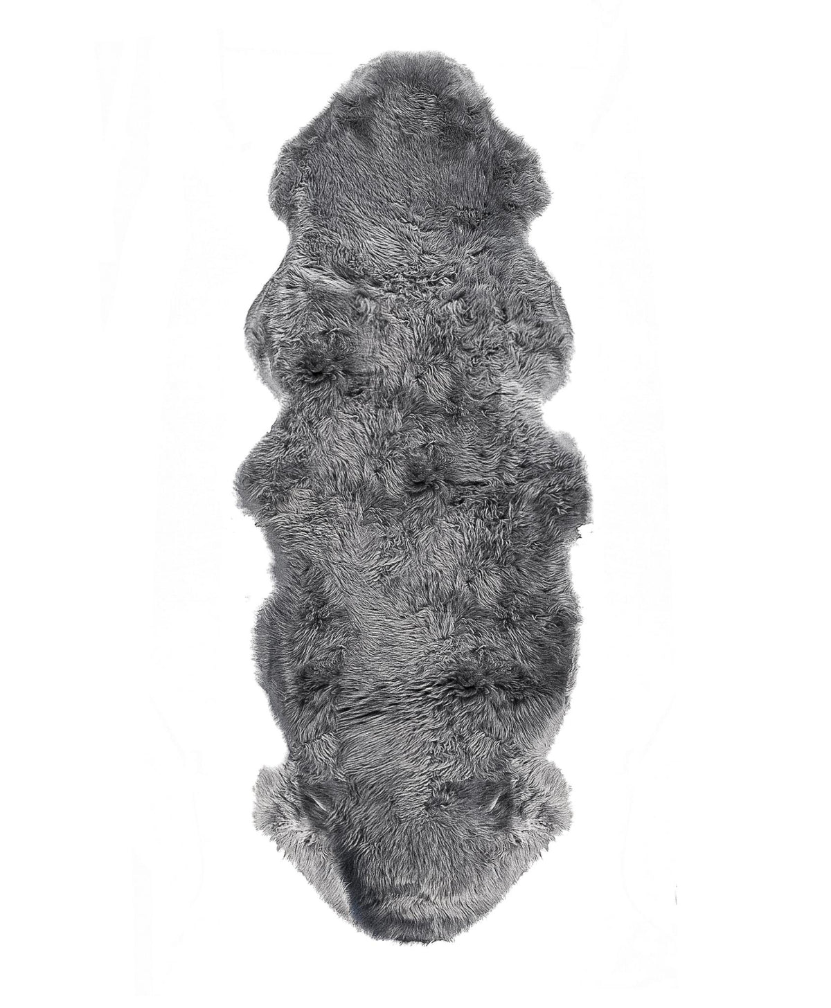 6' Gray Genuine Sheepskin Animal Print Shag Area Rug