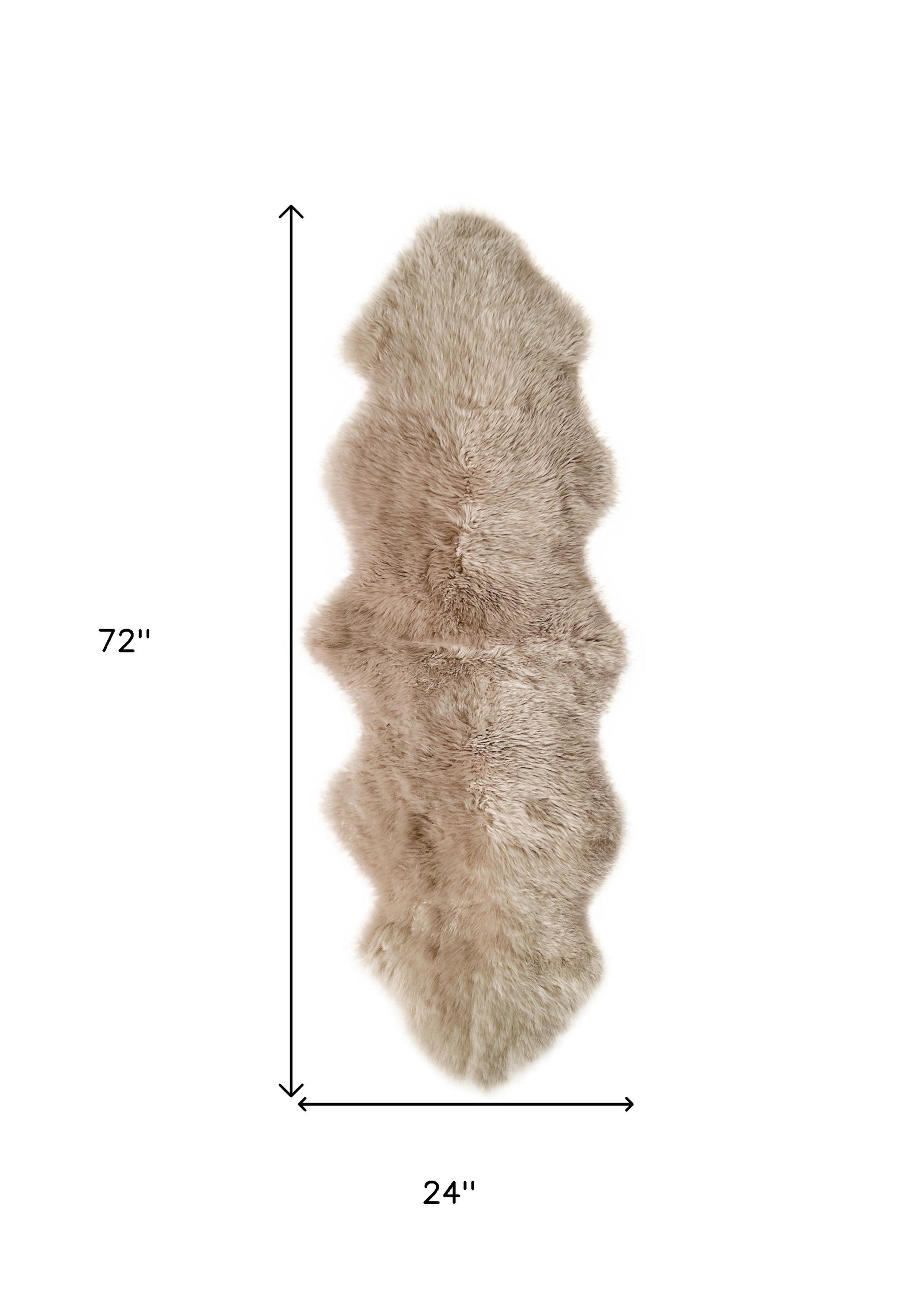 6' Taupe Genuine Sheepskin Area Rug