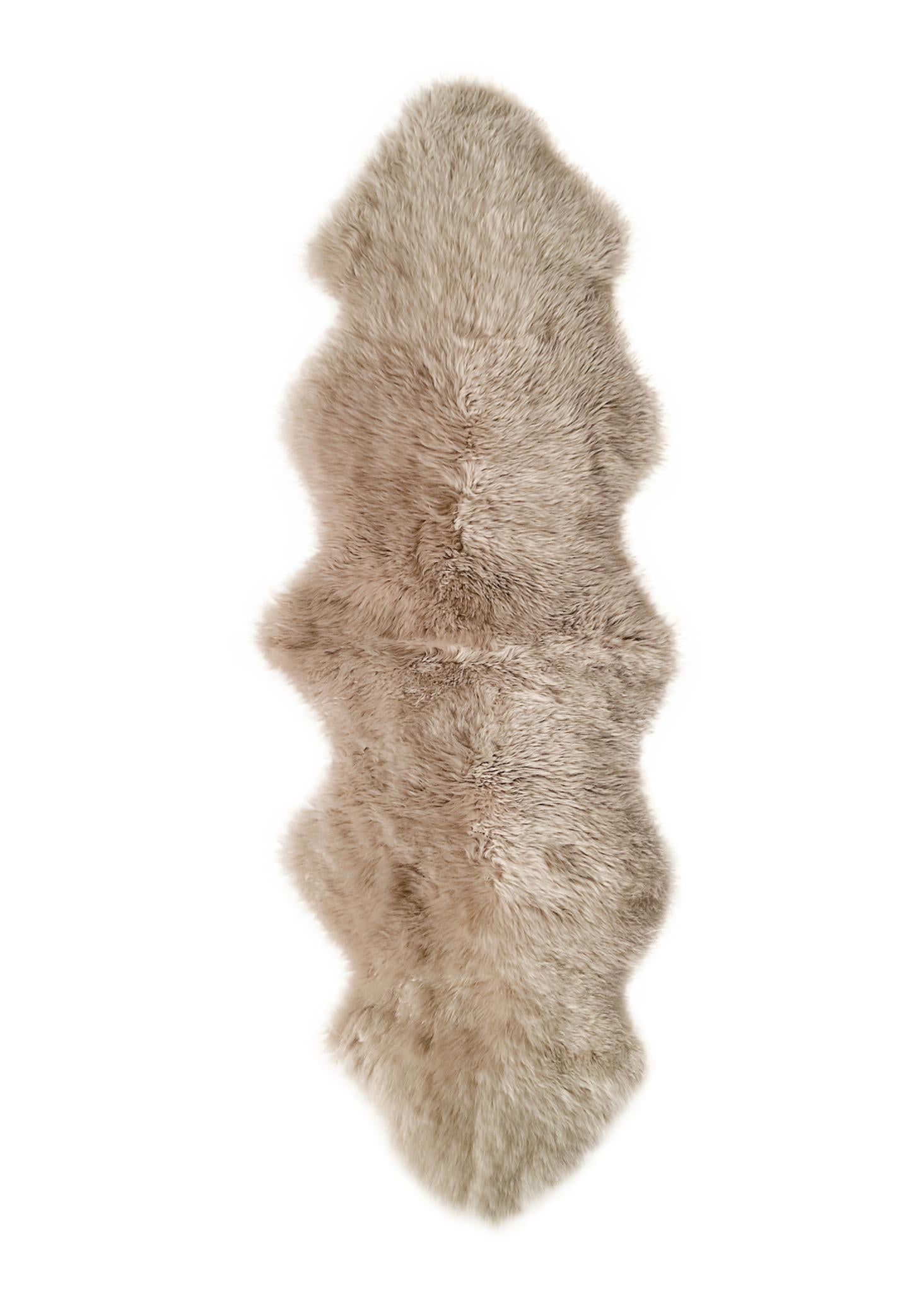 6' Taupe Genuine Sheepskin Area Rug