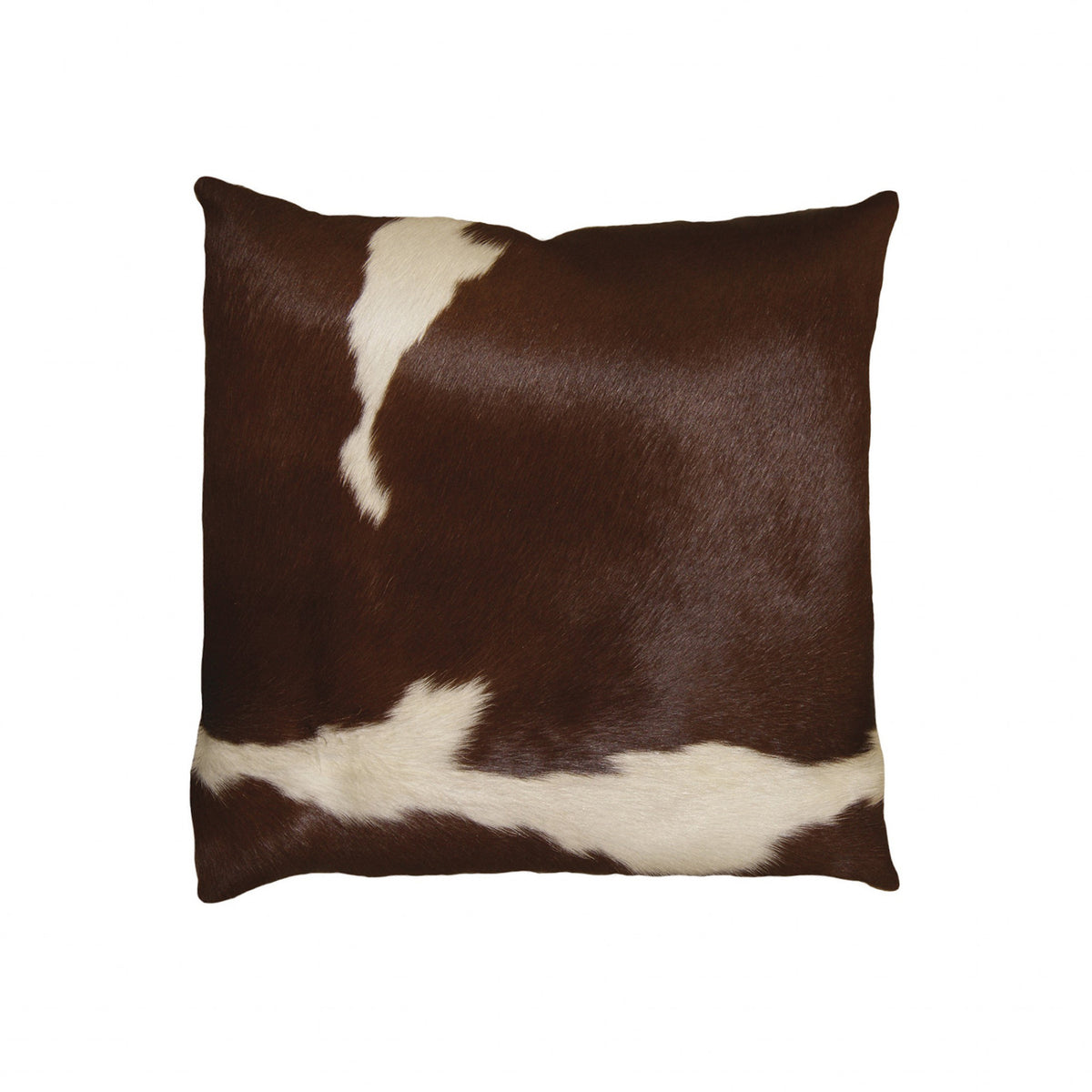 18" X 18" X 5" Brown And White Cowhide Pillow