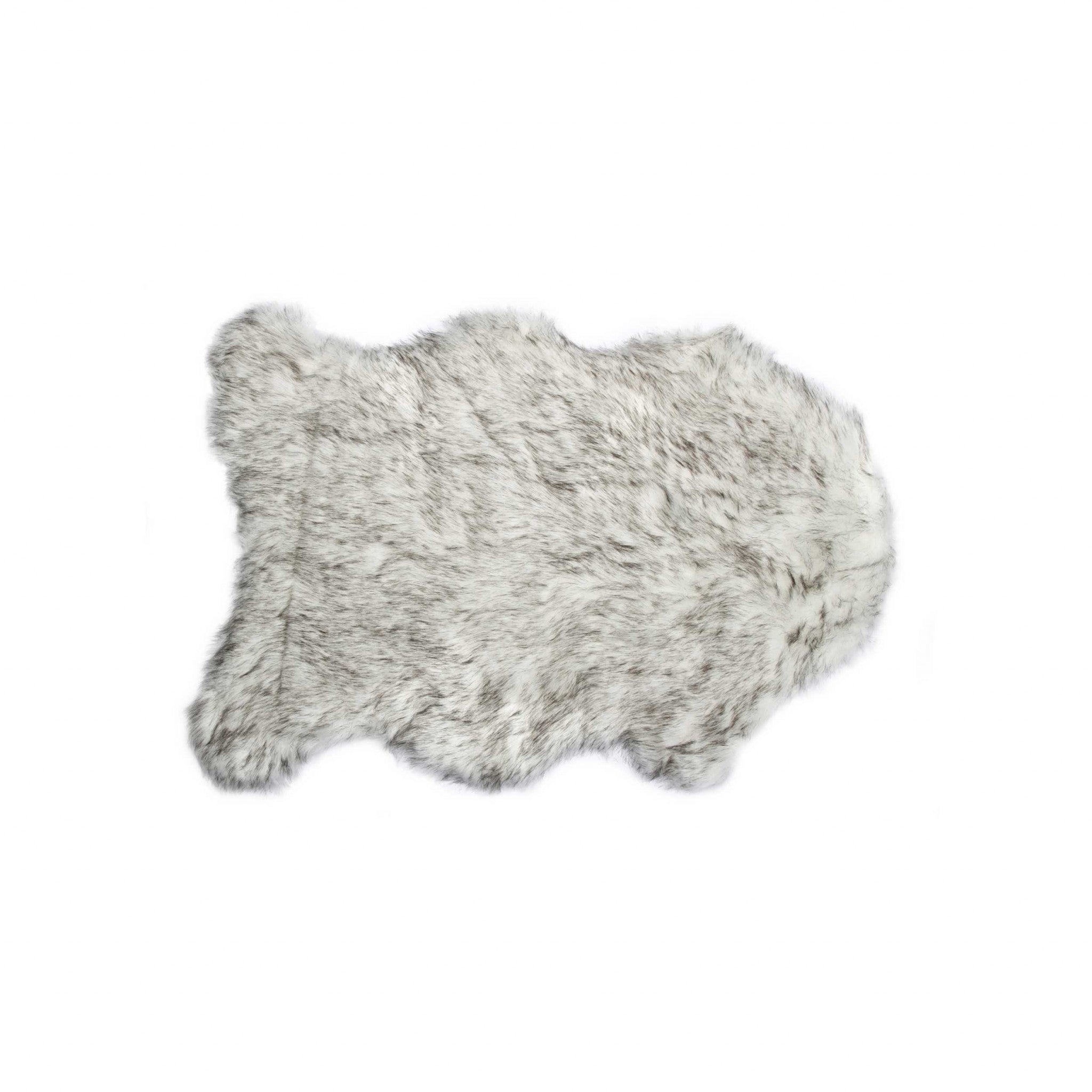 2' X 3' Gray Faux Sheepskin Washable Area Rug