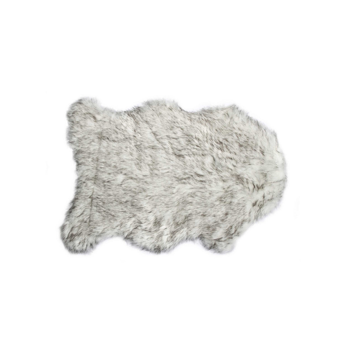 2' X 3' Gray Faux Sheepskin Washable Area Rug