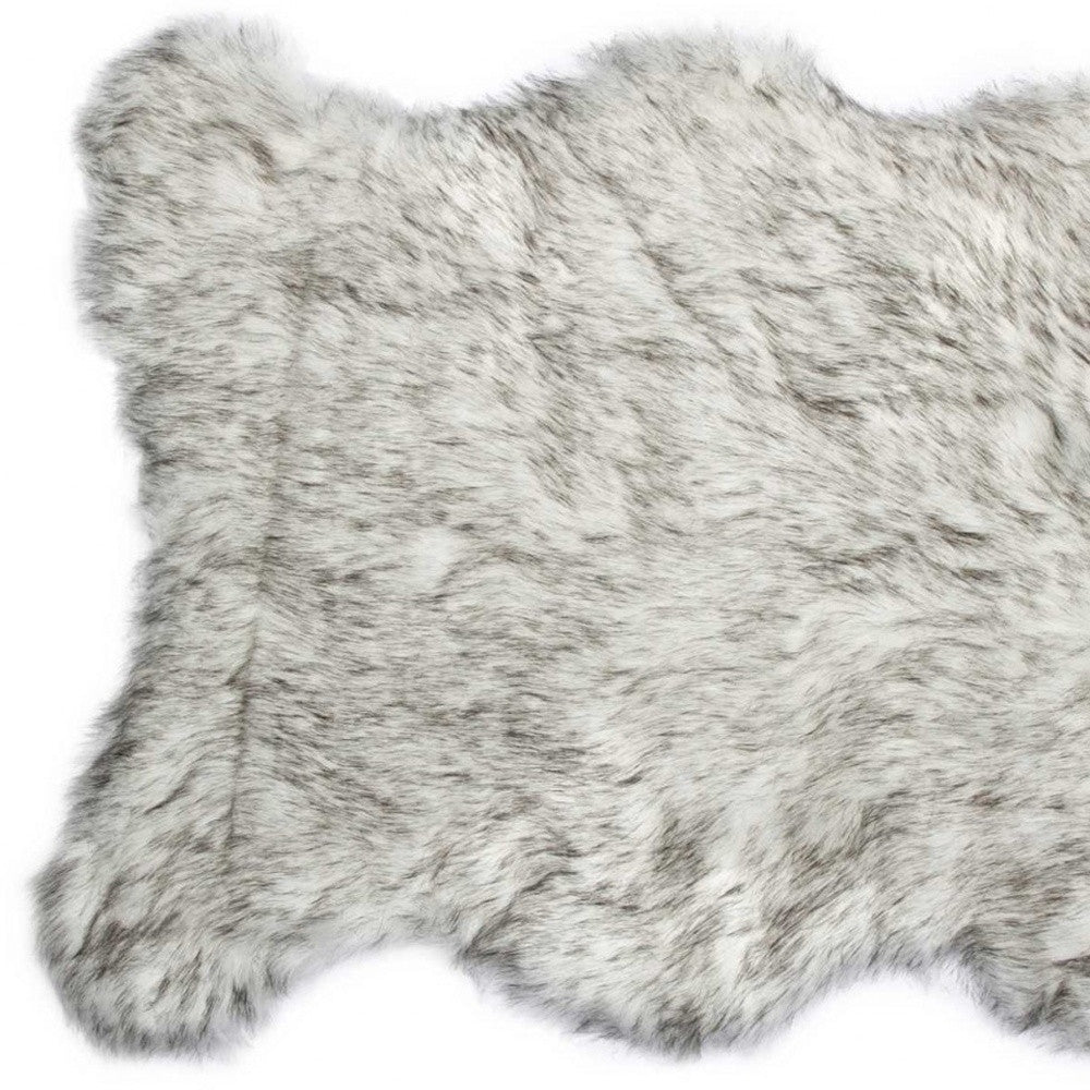 2' X 3' Gray Faux Sheepskin Washable Area Rug