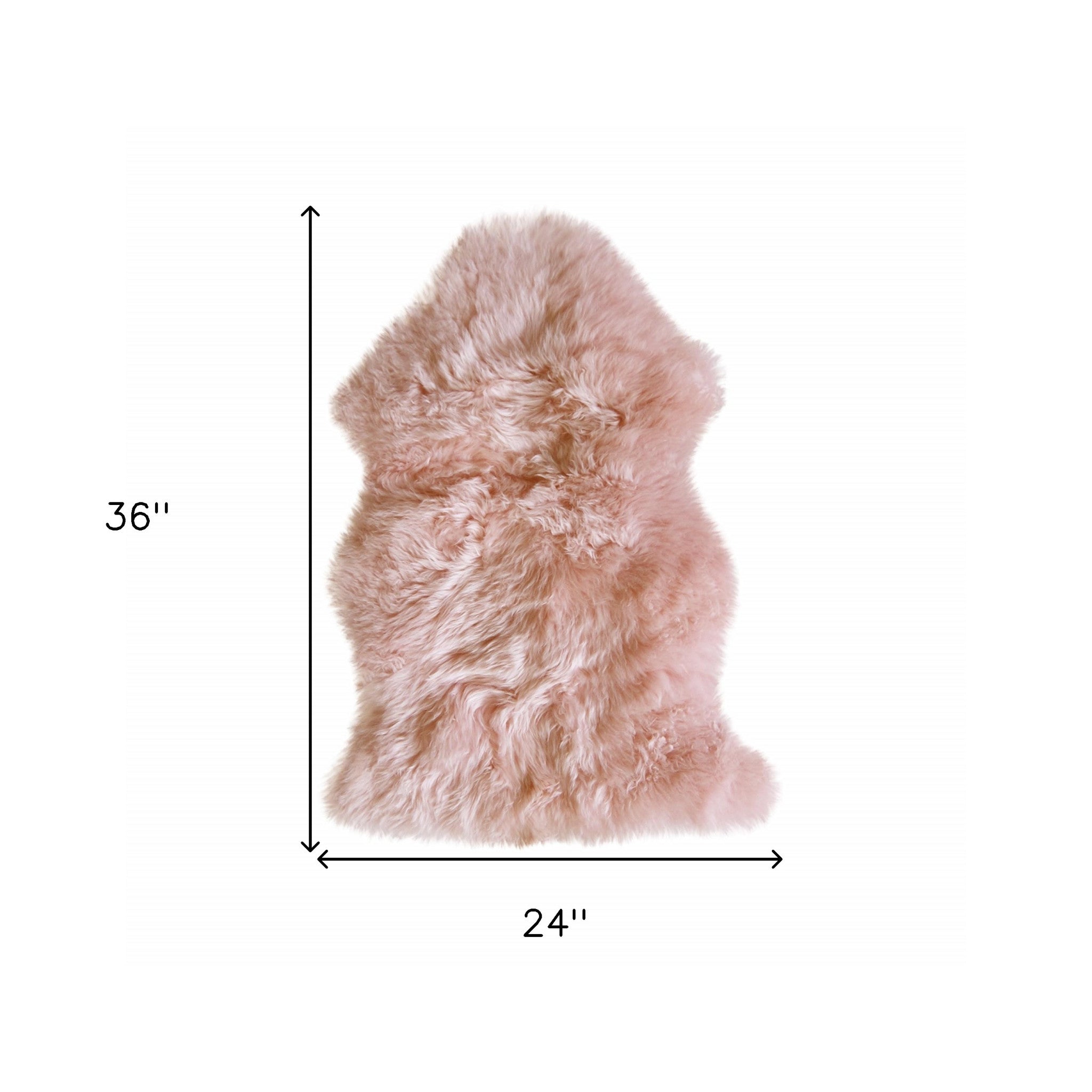 2' X 3' Pink Genuine Sheepskin Shag Area Rug