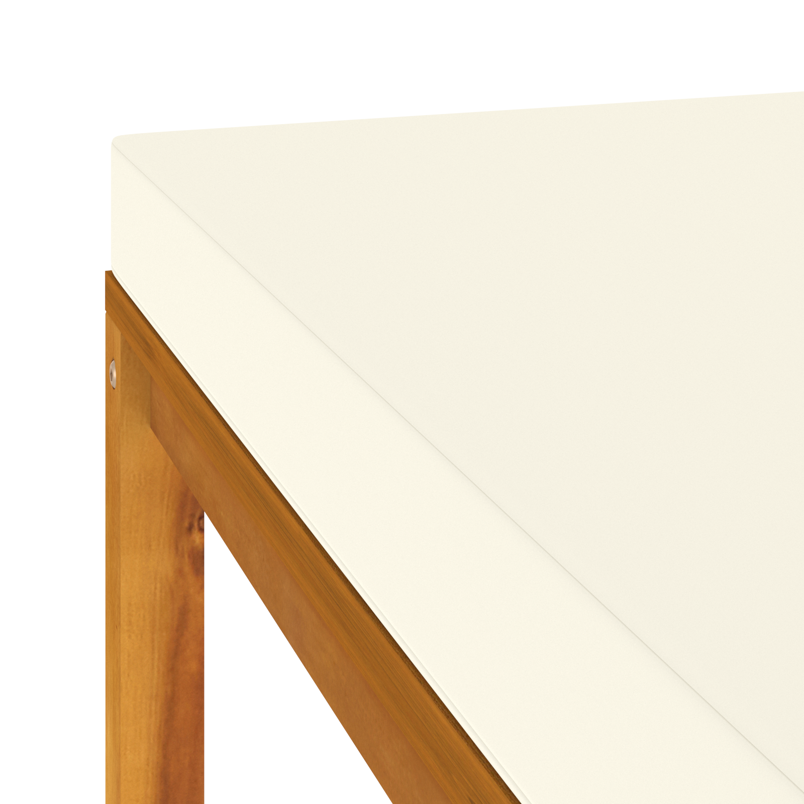 vidaXL 3 Piece Patio Lounge Set with Cream White Cushions Acacia Wood-21