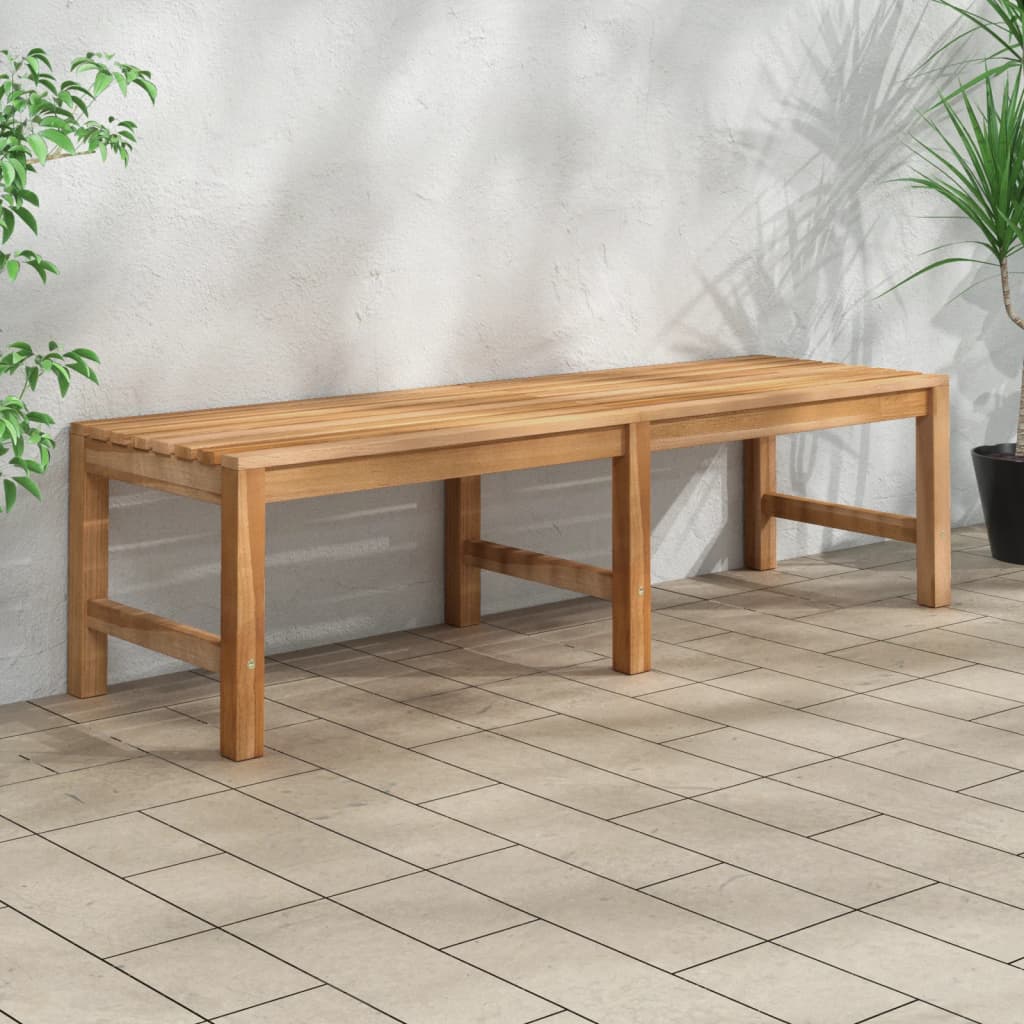 vidaXL Outdoor Patio Bench Garden Bench with Wooden Frame Solid Wood Teak-15