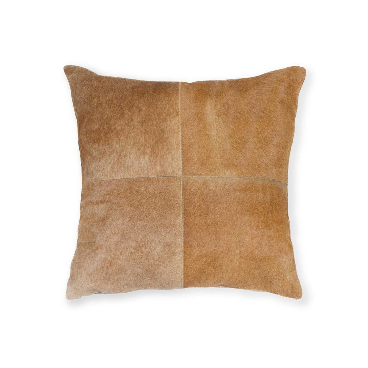 18" Tan Cowhide Throw Pillow