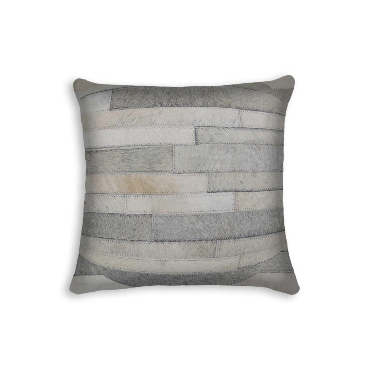 18" Gray Cowhide Throw Pillow