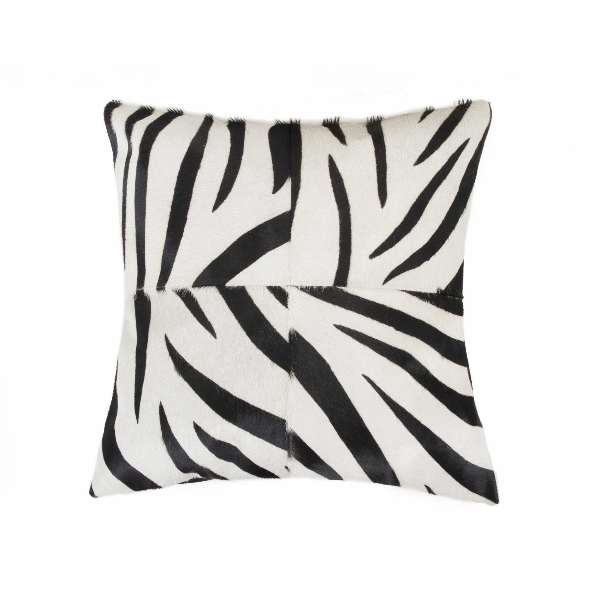 18" X 18" X 5" Zebra Black On White Quattro  Pillow