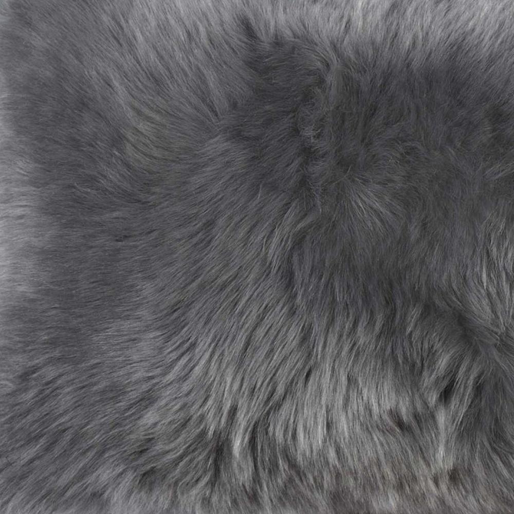 12" X 20" X 5" Gray Sheepskin Pillow