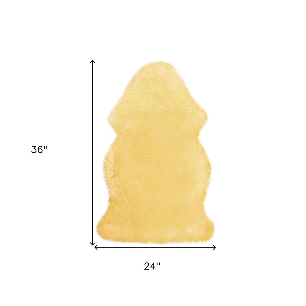 2' X 3' Cream Genuine Sheepskin Animal Print Shag Area Rug