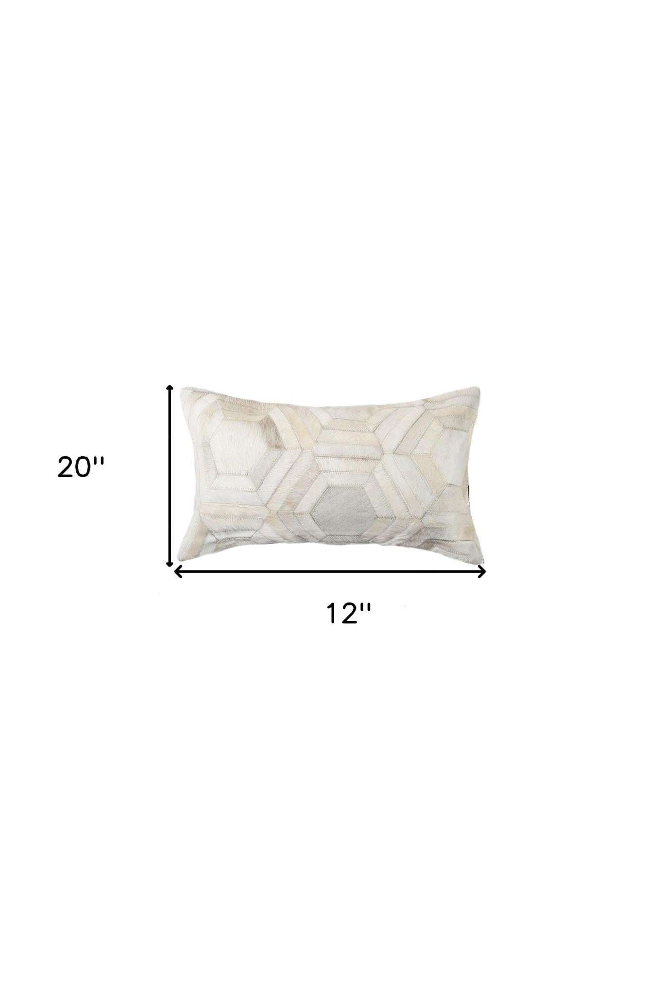 12 X 20 Black And White Cowhide Throw Pillow