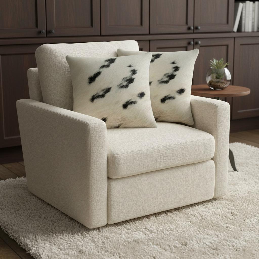 18 X 18 Black And White Cowhide Throw Pillow