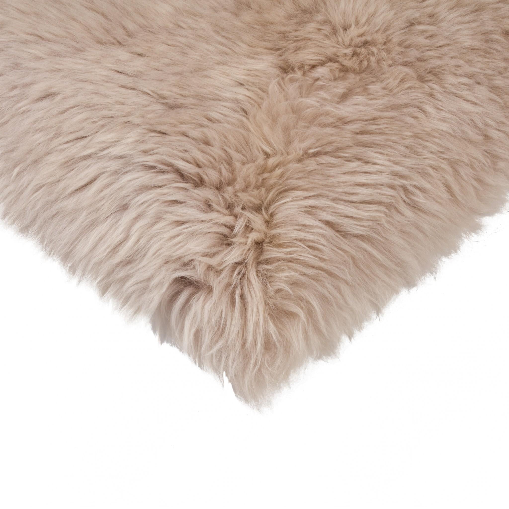 17" X 17" Taupe New Zealand Sheepskin Dining Chair Pad