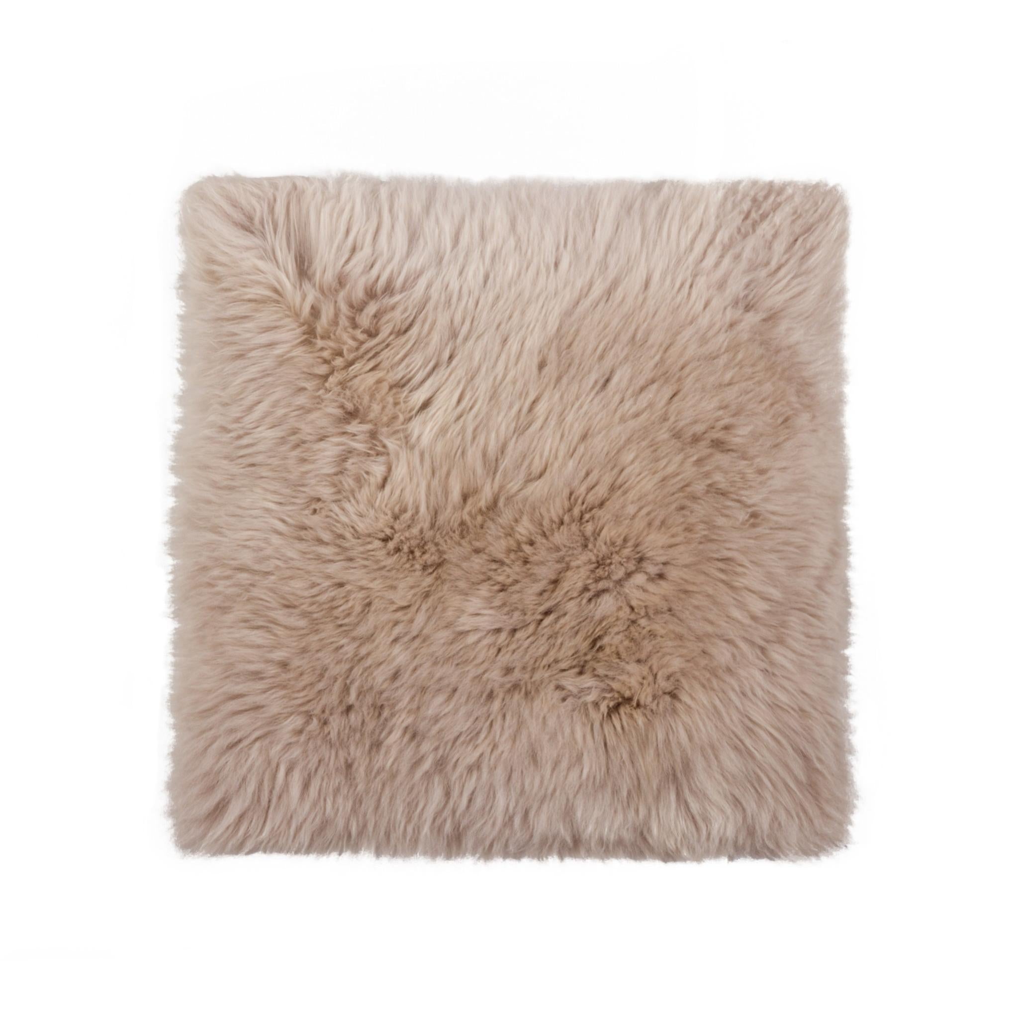 17" X 17" Taupe New Zealand Sheepskin Dining Chair Pad