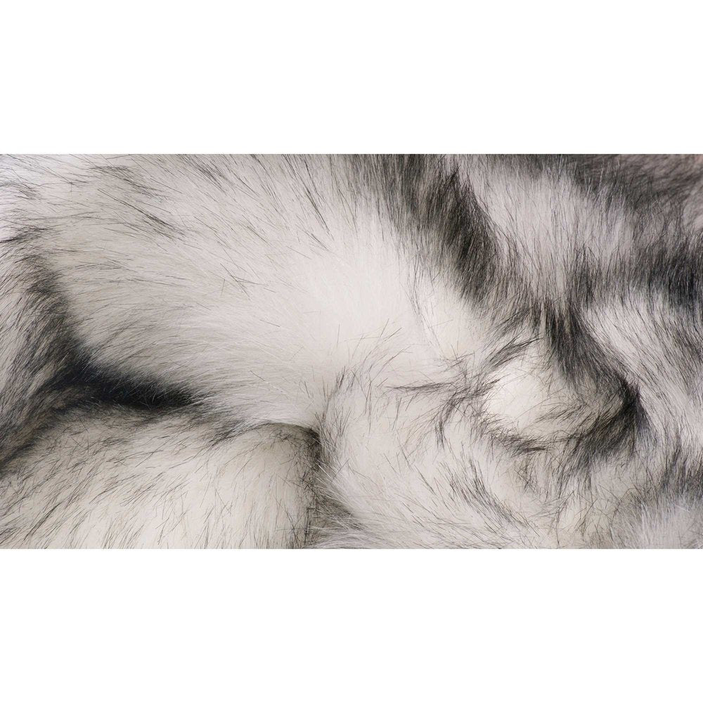3' X 5' Gray Faux Fur Area Rug