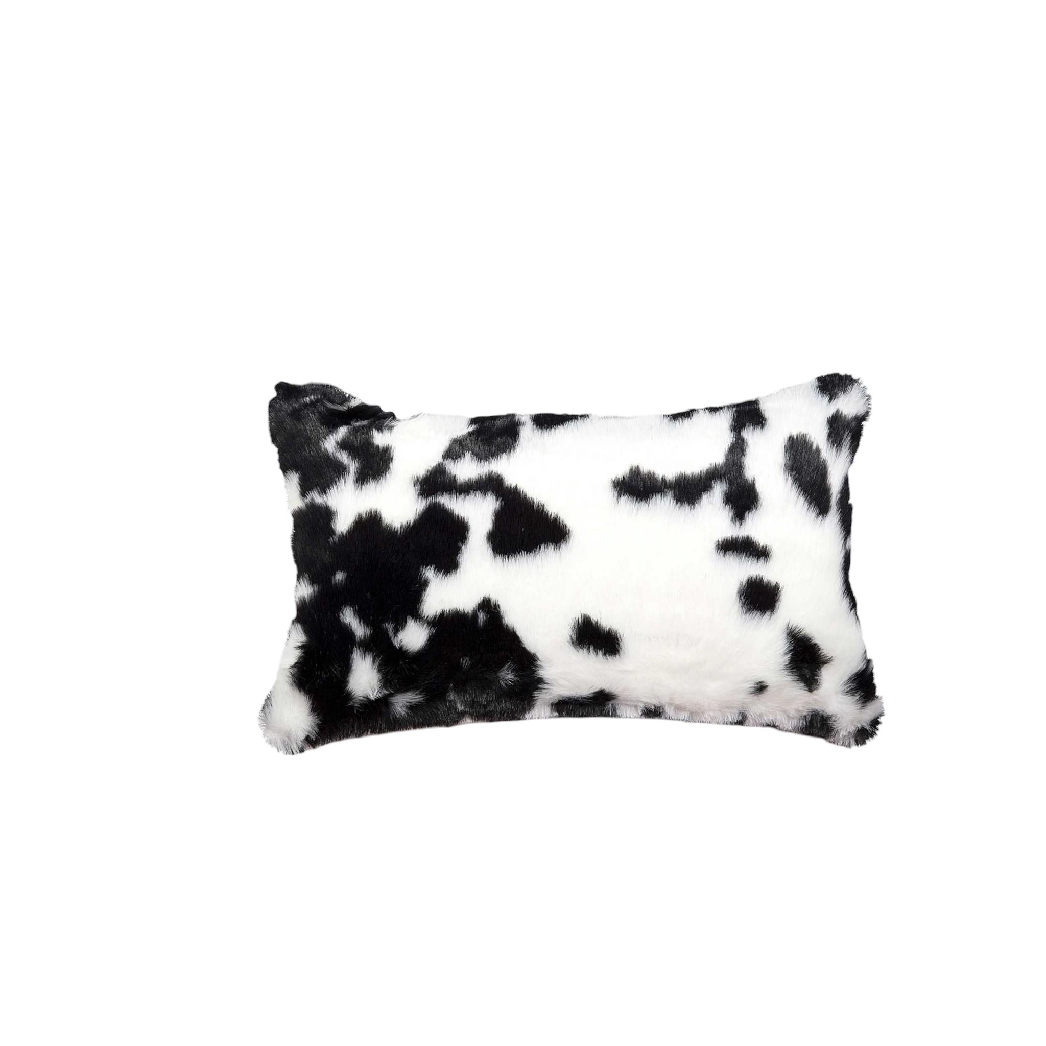 Set of Two 12" X 20" Black and White Throw Pillows
