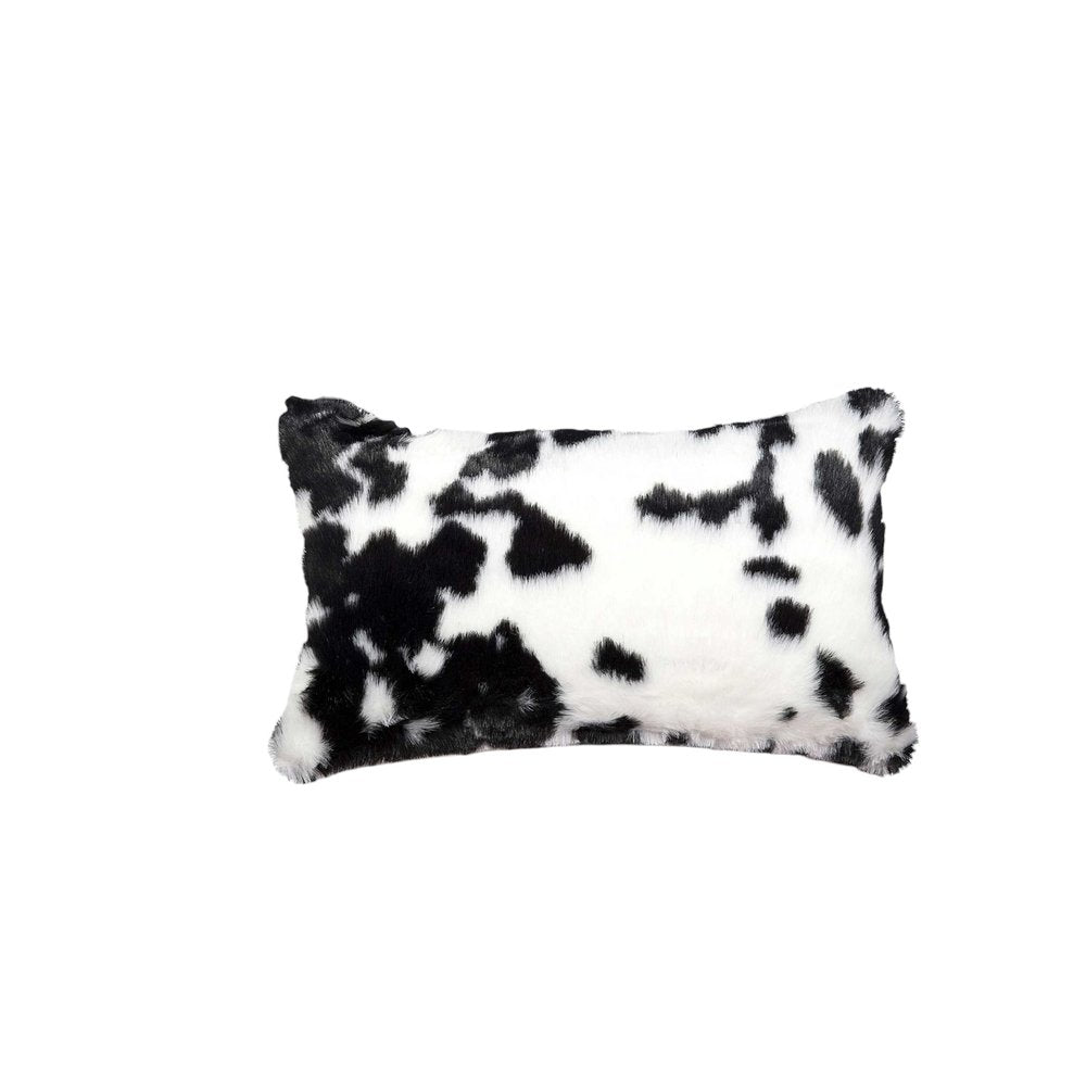 Set of Two 12" X 20" Black and White Throw Pillows