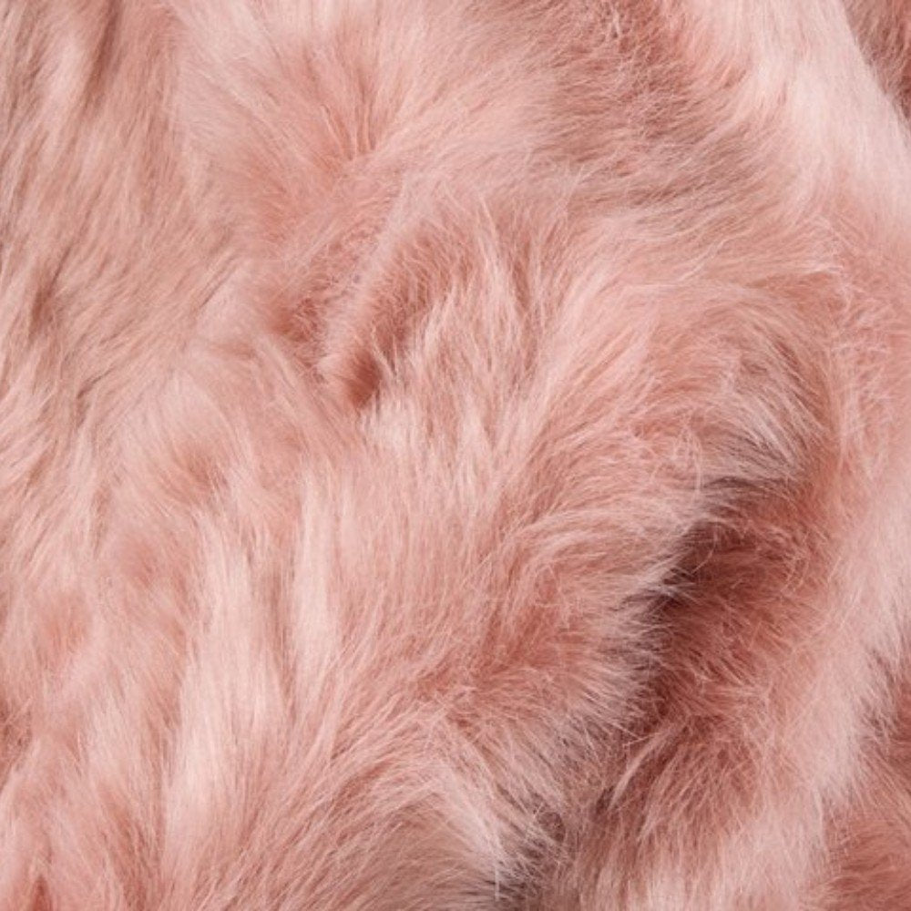 2' X 3' Dusty Rose Faux Sheepskin Washable Area Rug