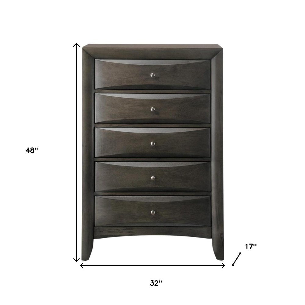 59" Gray Solid Wood Standard Dresser/Chest