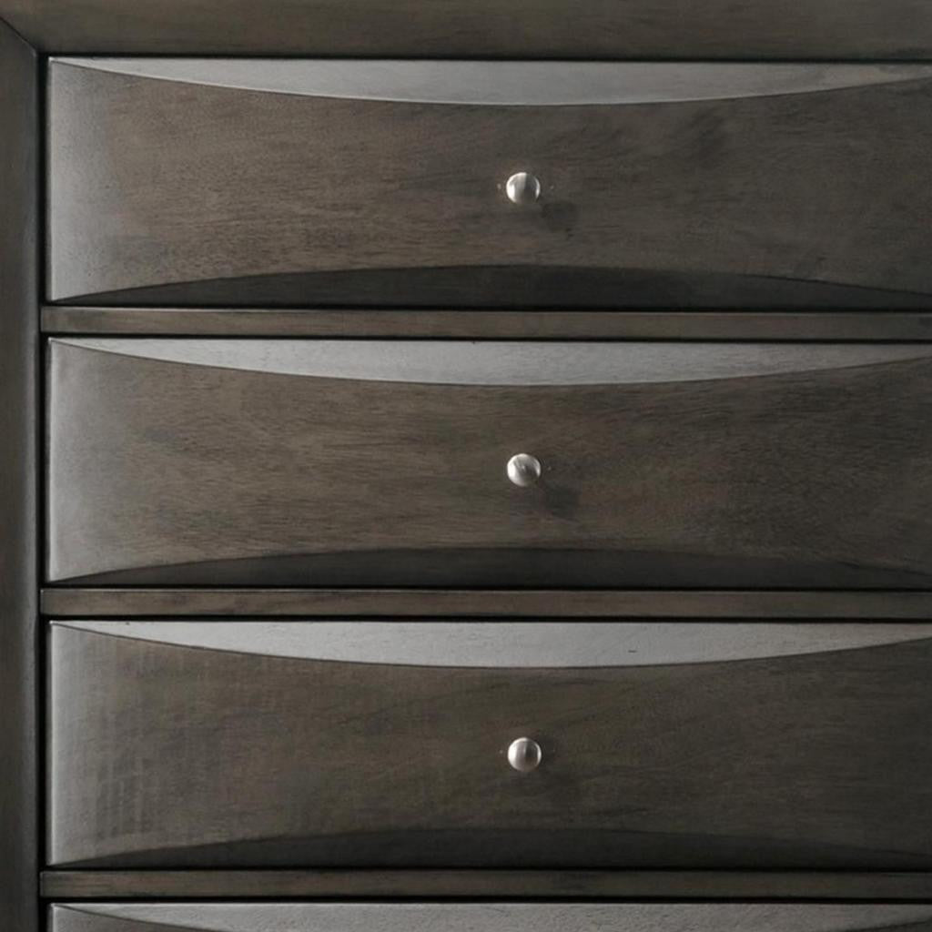 32" Gray Wood Five Drawer Dresser