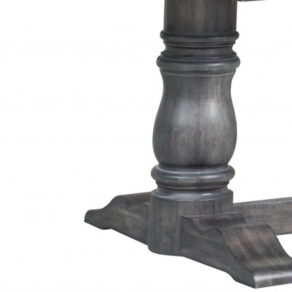 84" Brown Solid Wood Trestle Base Dining Table