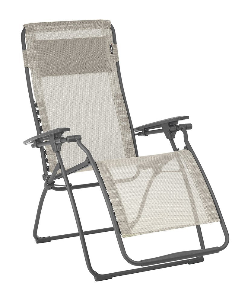 28" Blue Metal Outdoor Zero Gravity Chair with Blue Cushion
