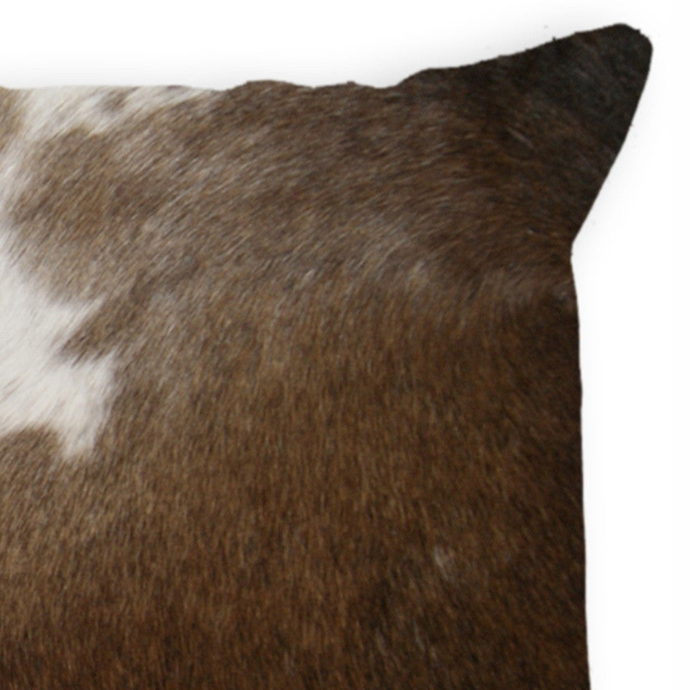 12" X 20" Chocolate Cowhide Throw Pillow