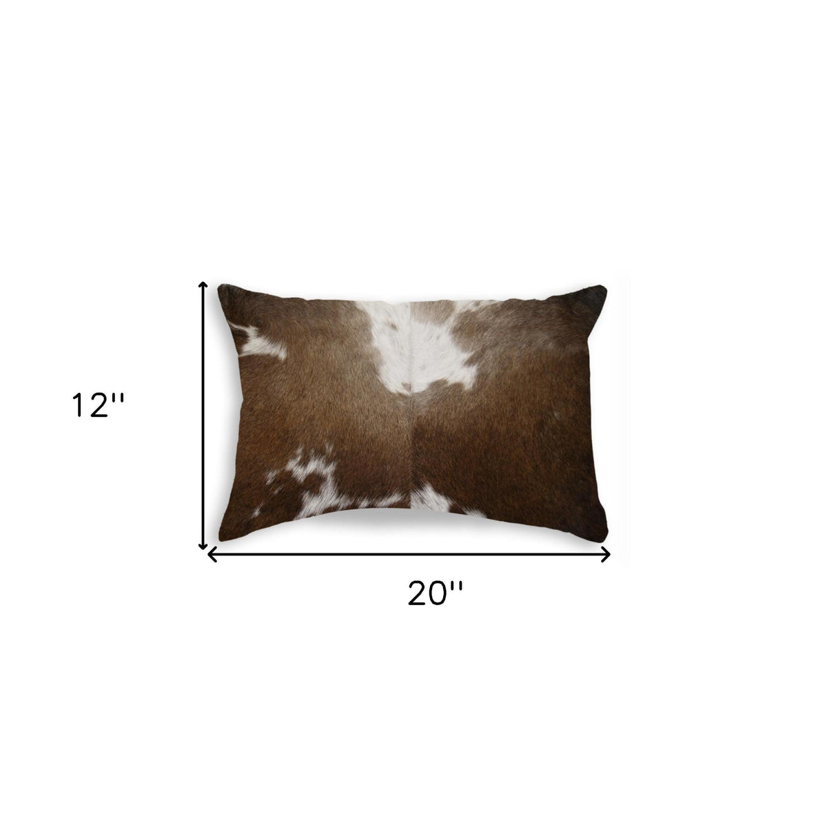 12" X 20" Chocolate Cowhide Throw Pillow