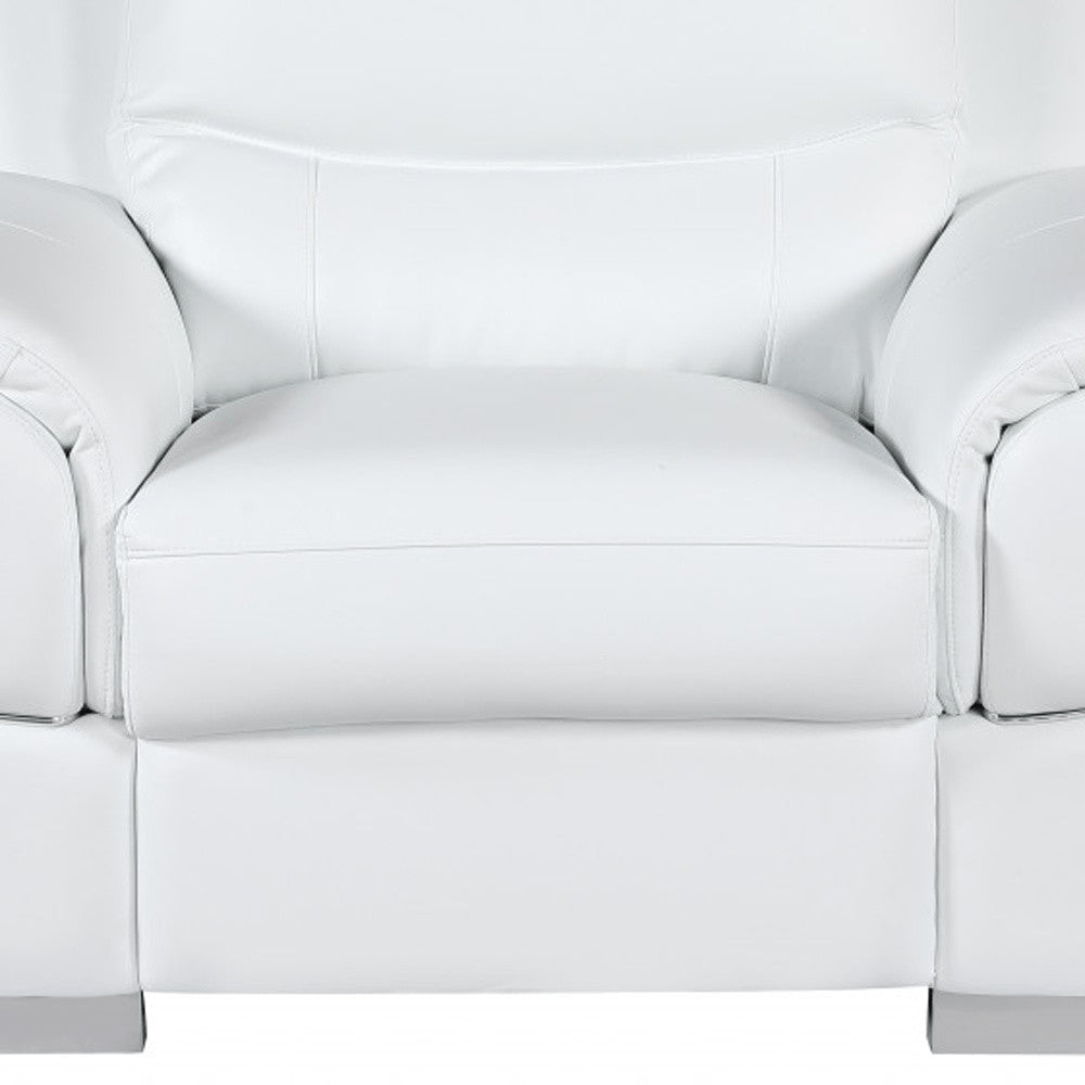 48" Gray And Silver Leather Match Club Chair