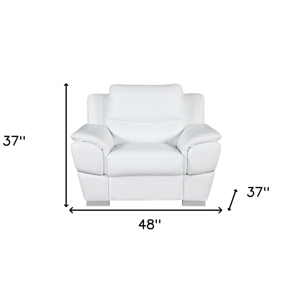 48" Black And Silver Leather Match Club Chair