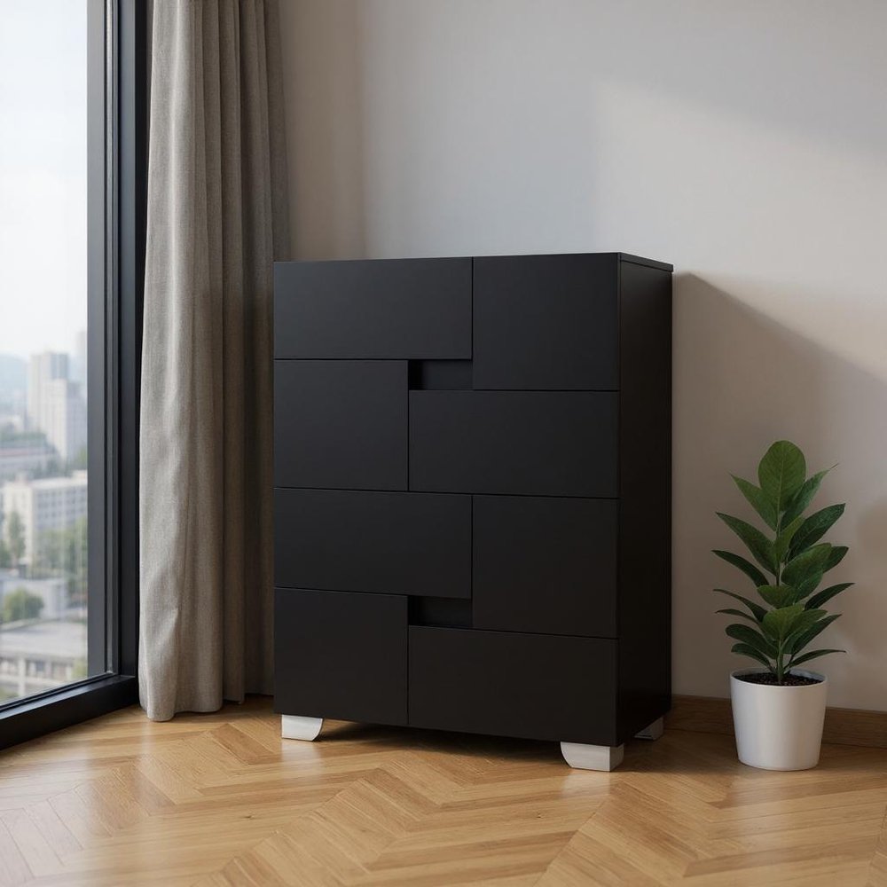 44" Superb Black High Gloss Chest