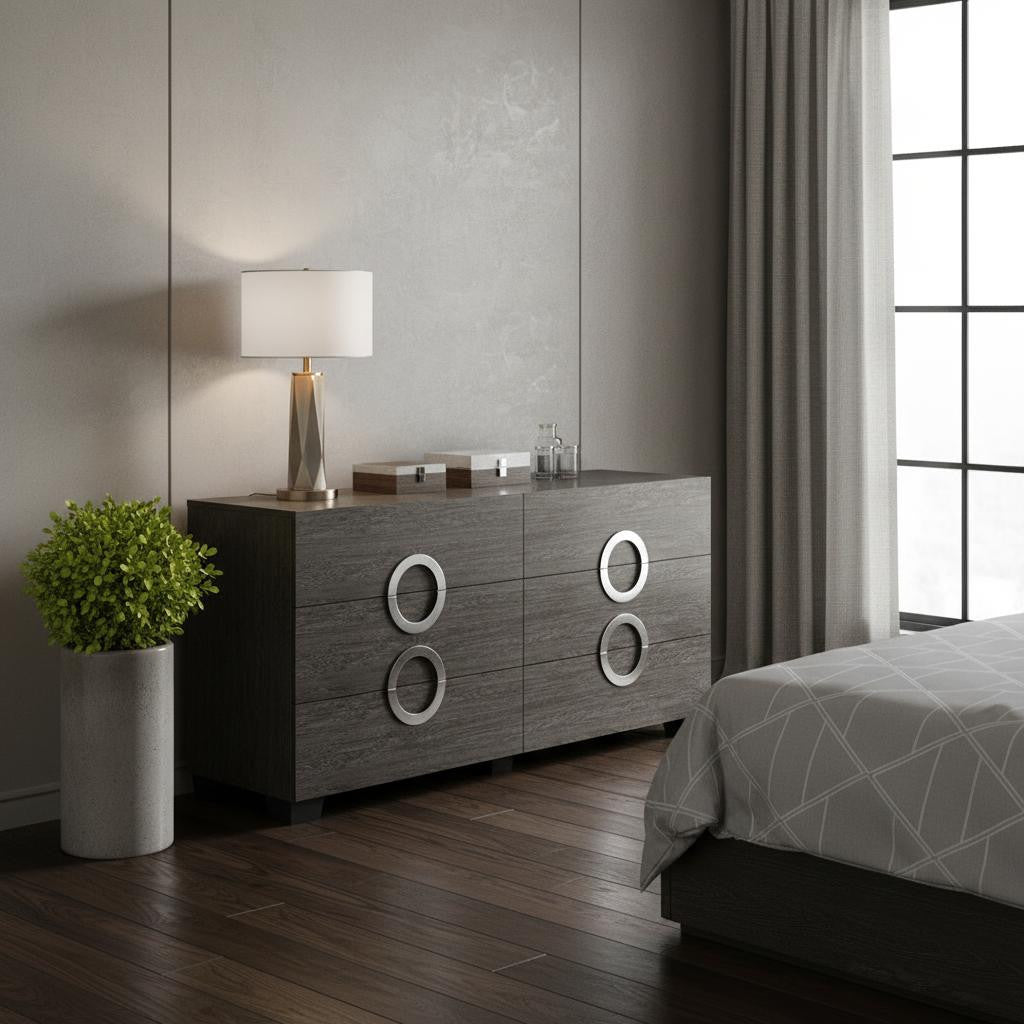 31" Refined Grey High Gloss Dresser