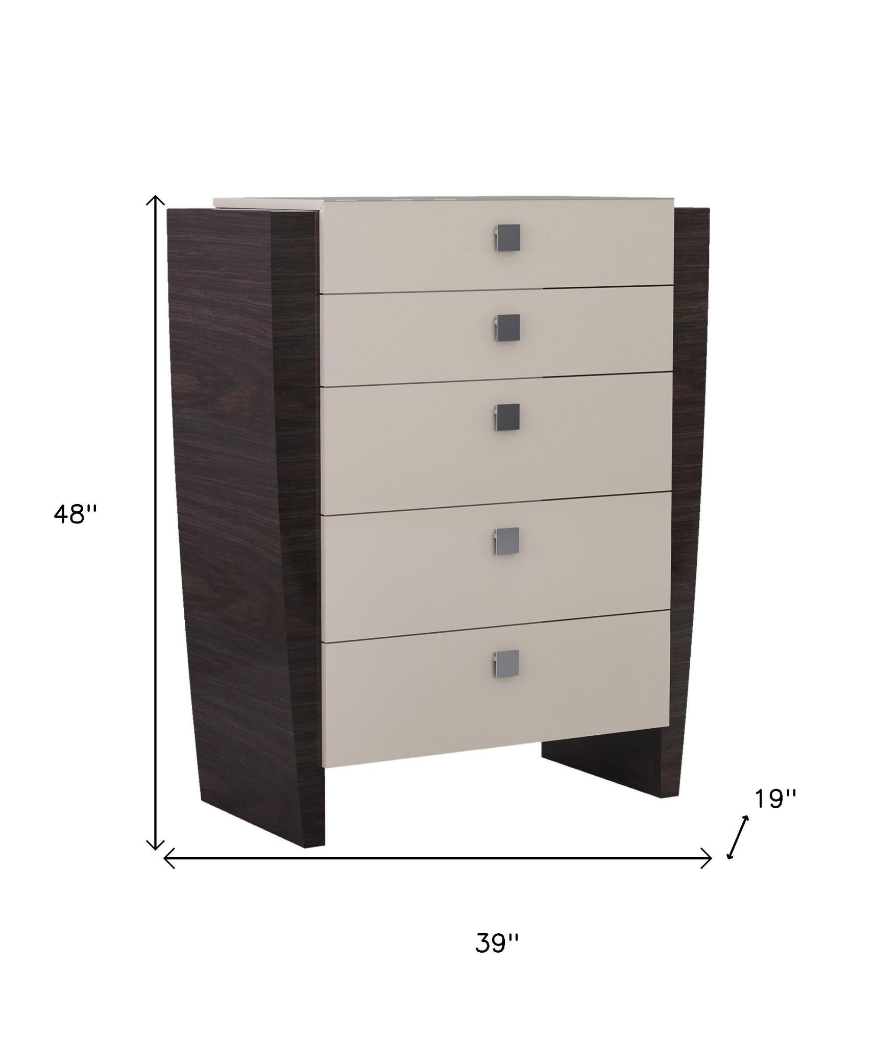 39" Beige Five Drawer