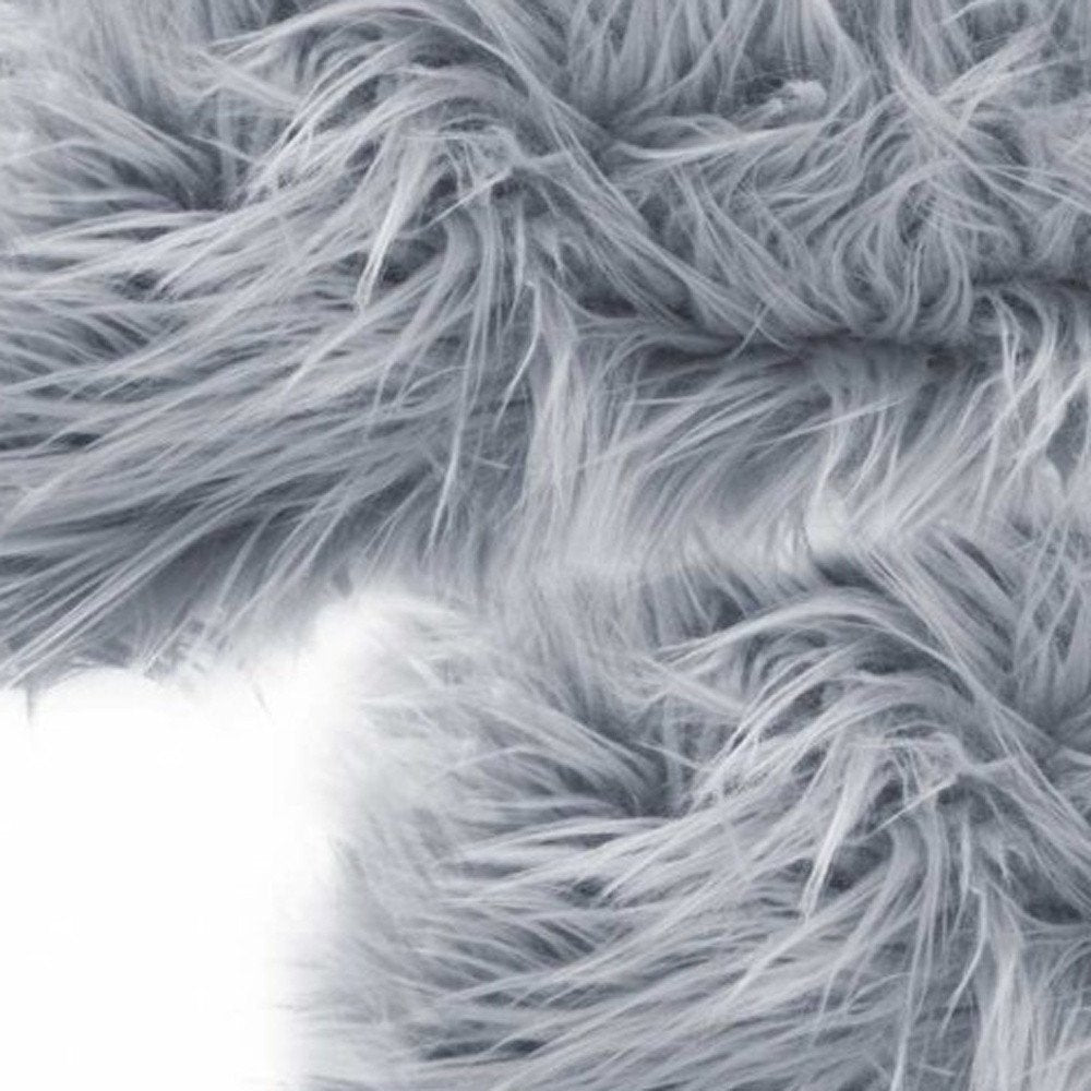 18" X 18" X 5" Grey Faux Fur Pillow 2 Pack