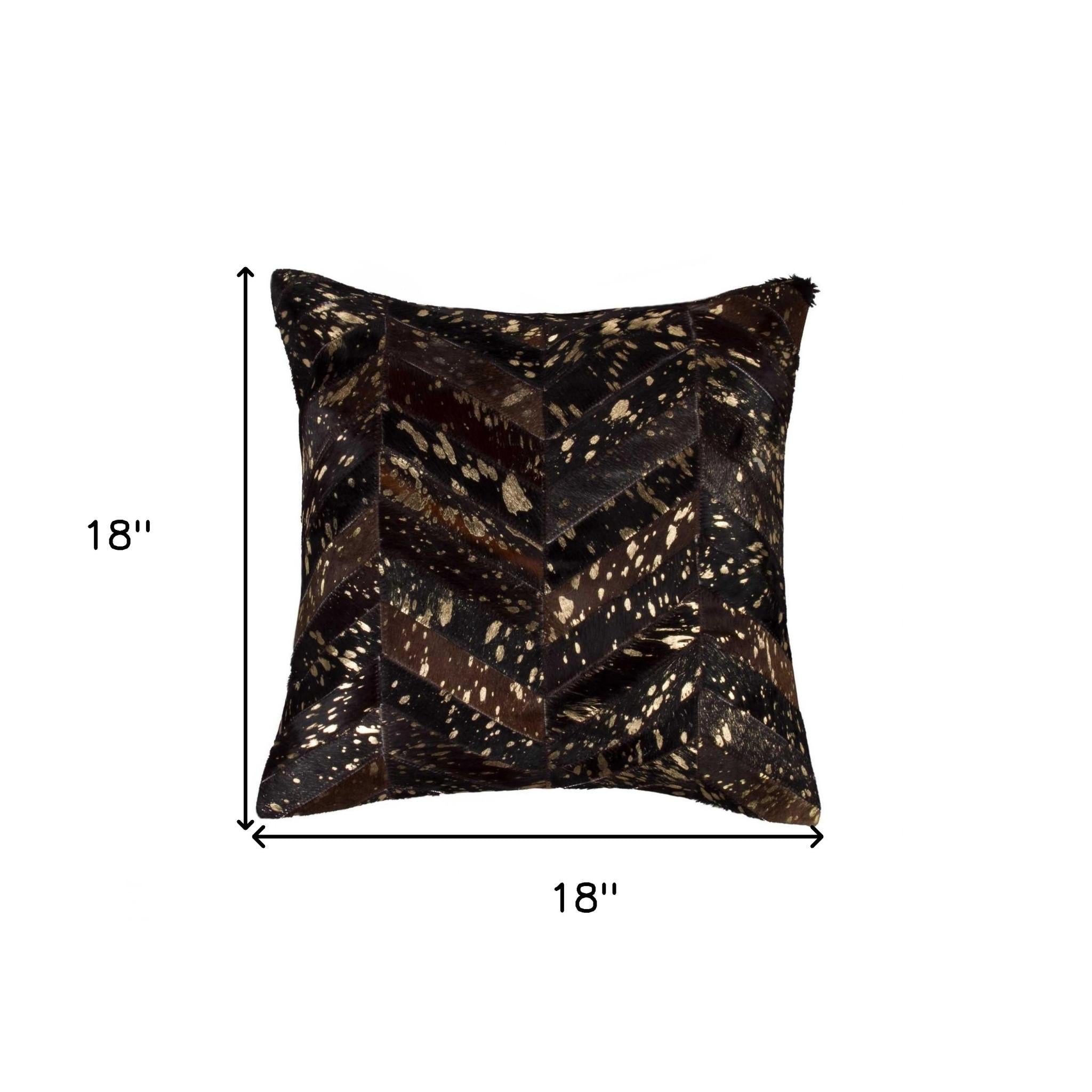 18" X 18" X 5" Chocolate And Gold Pillow