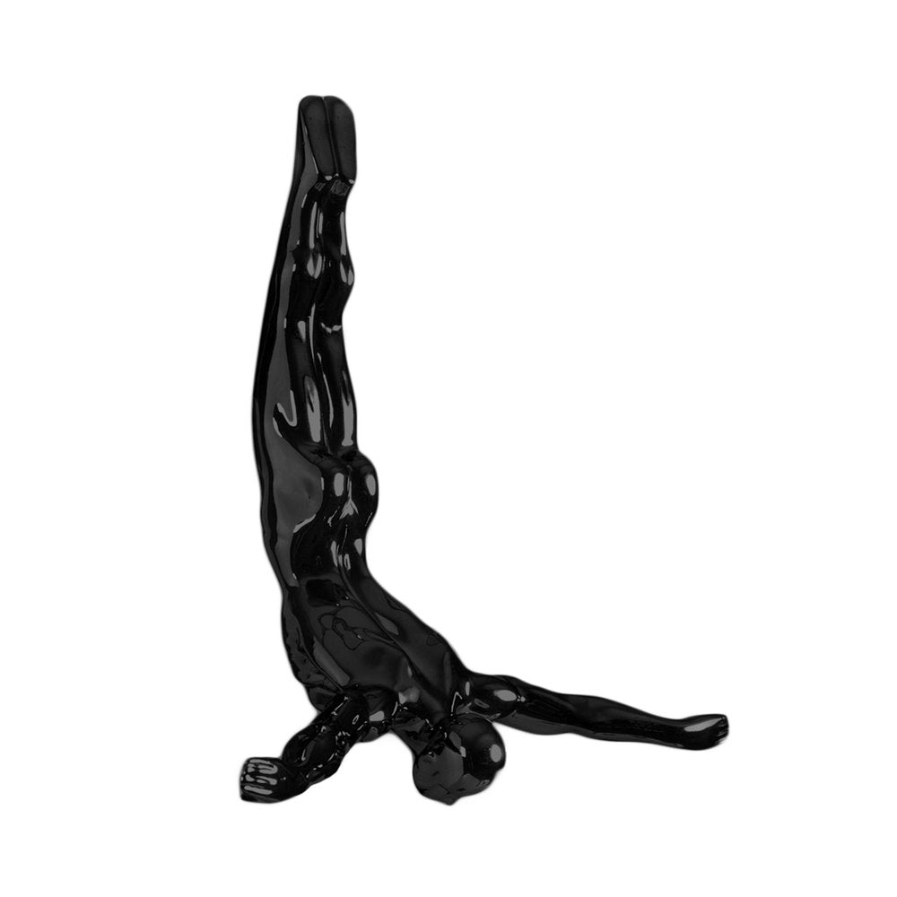 7" X 7" Black Resin Diving Man Hanging Dimensional Sculpture