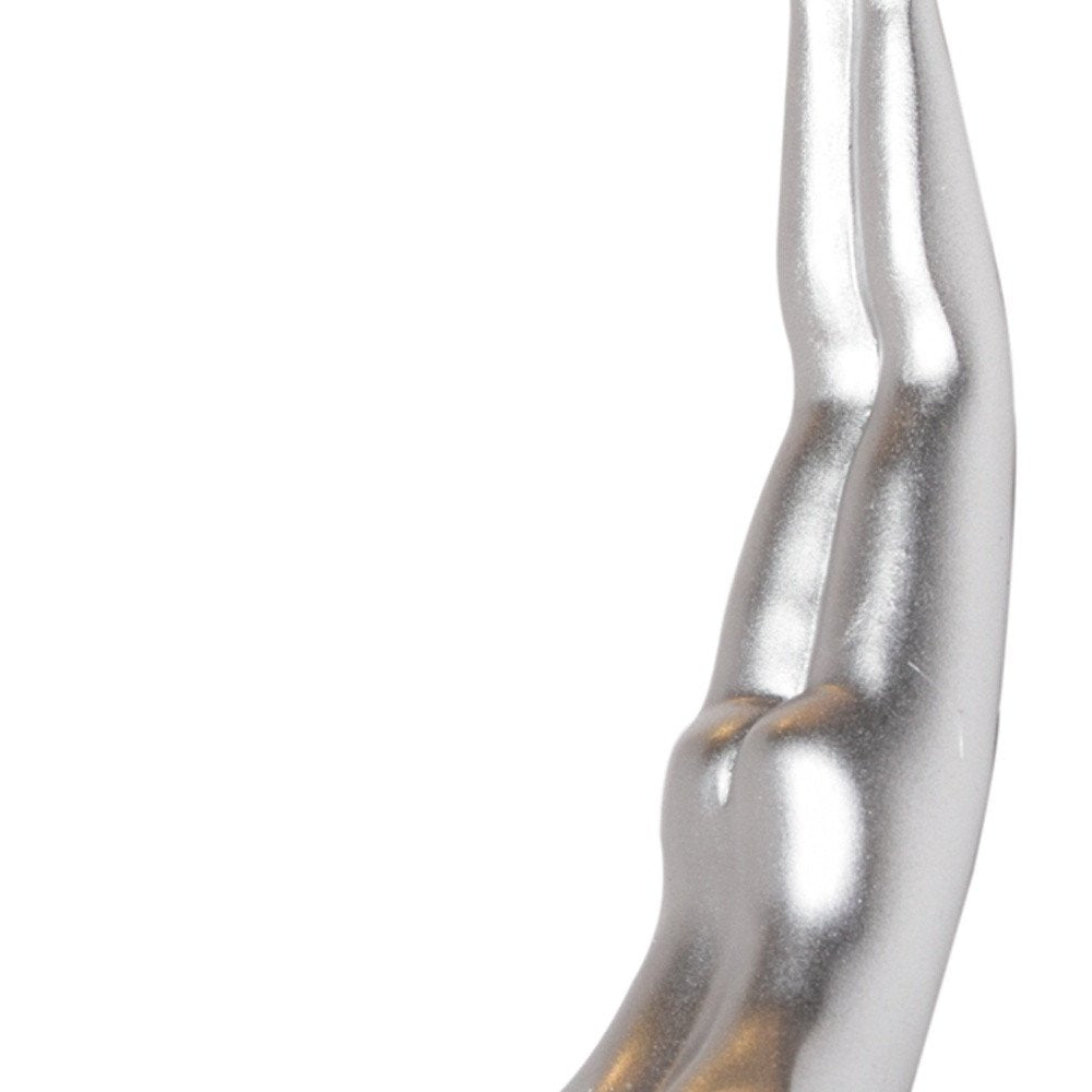 7" X 7" Black Resin Diving Man Hanging Dimensional Sculpture