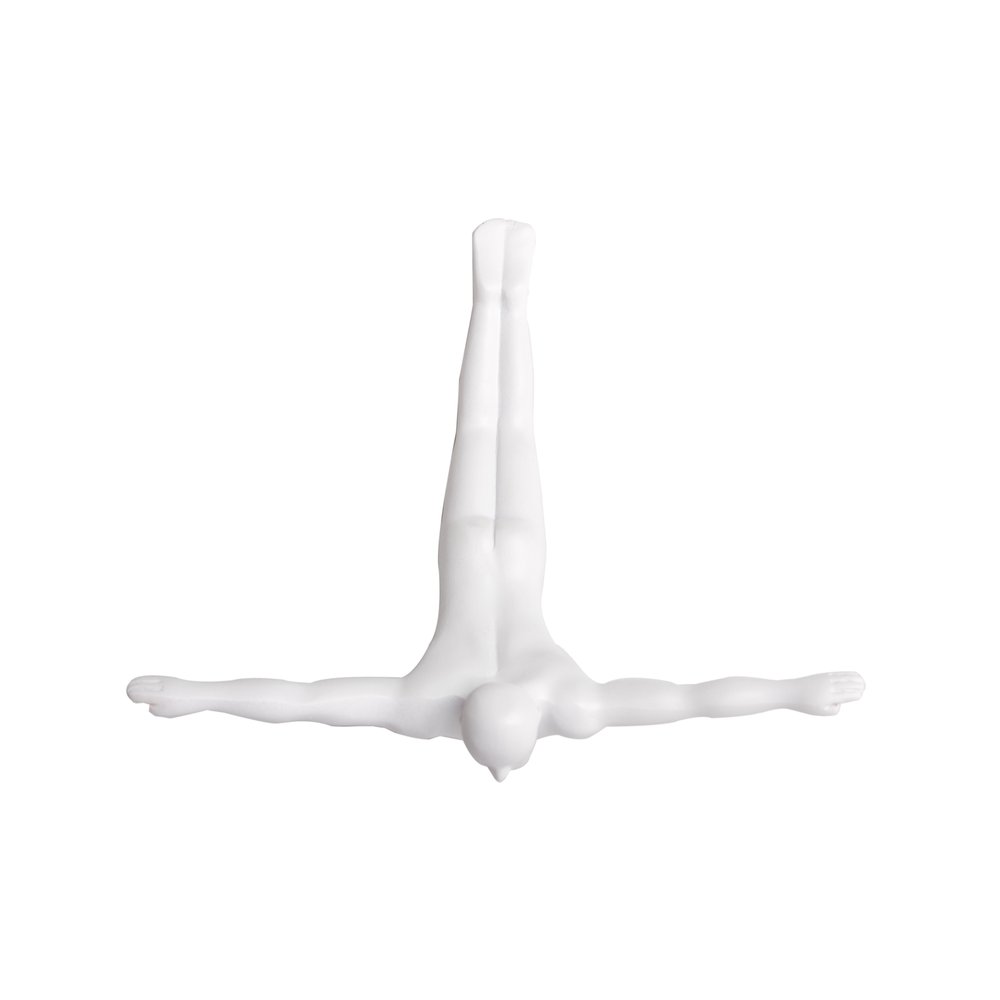 7" X 7" Black Resin Diving Man Hanging Dimensional Sculpture