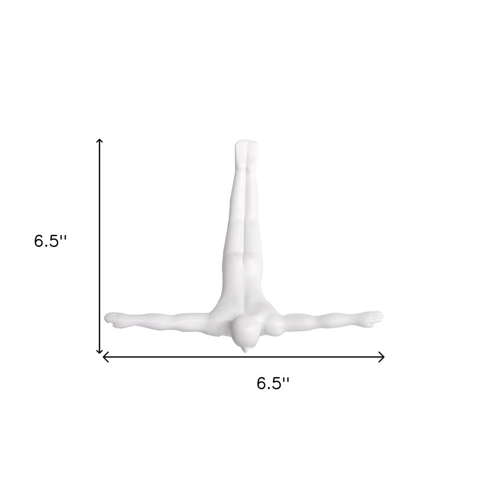 7" X 7" Black Resin Diving Man Hanging Dimensional Sculpture