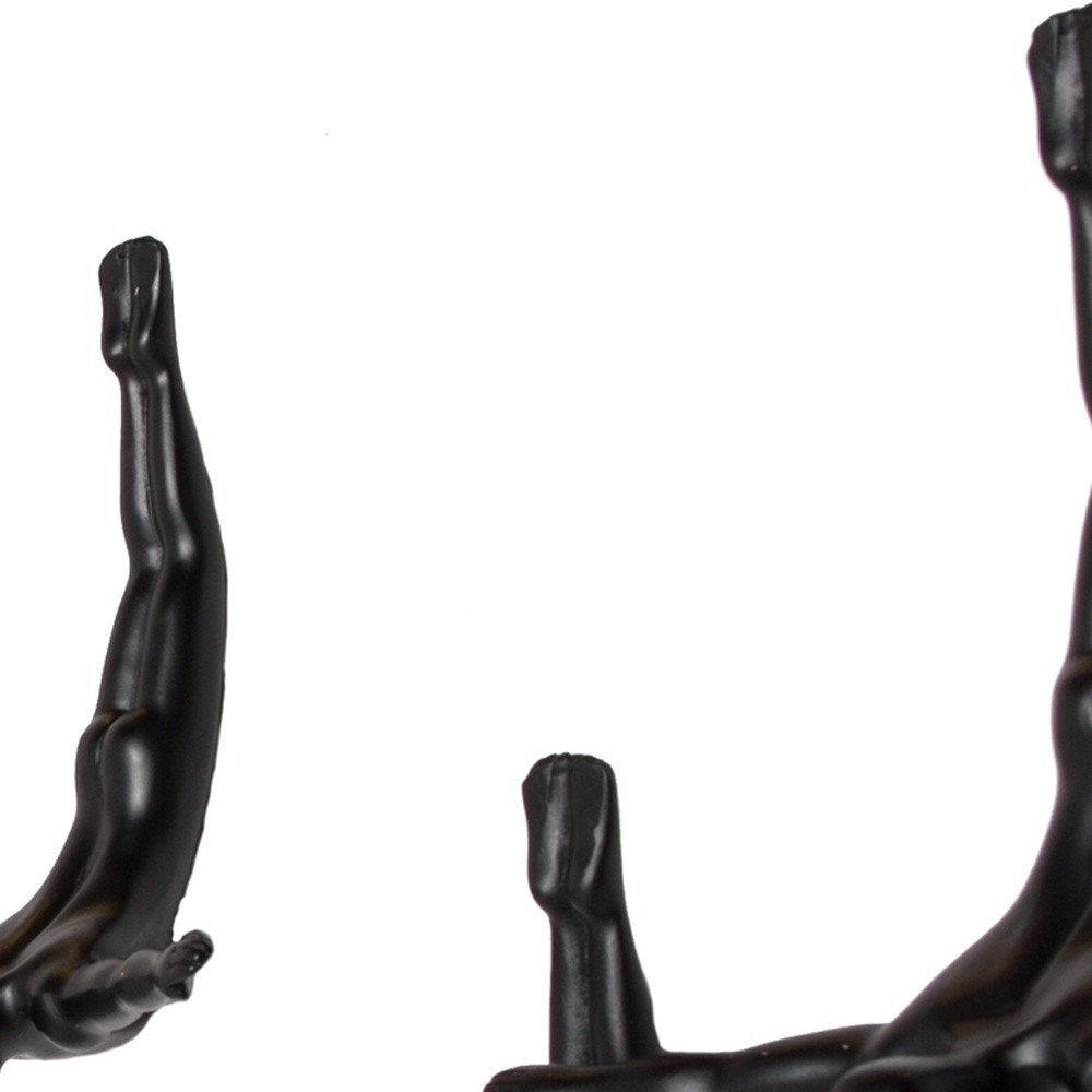 Set of Three Silver Resin Diving Man Hanging Dimensional Sculpture