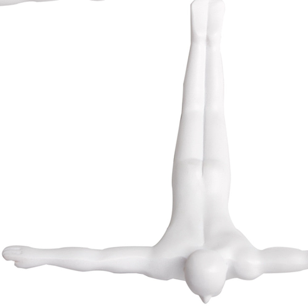 Set of Three White Resin Diving Man Hanging Dimensional Sculpture