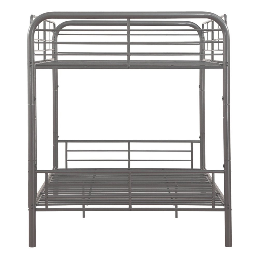 Gunmetal Twin Over Twin Metal Bunk Bed