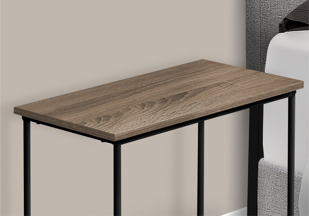 24" Taupe And Black Console Table With Storage