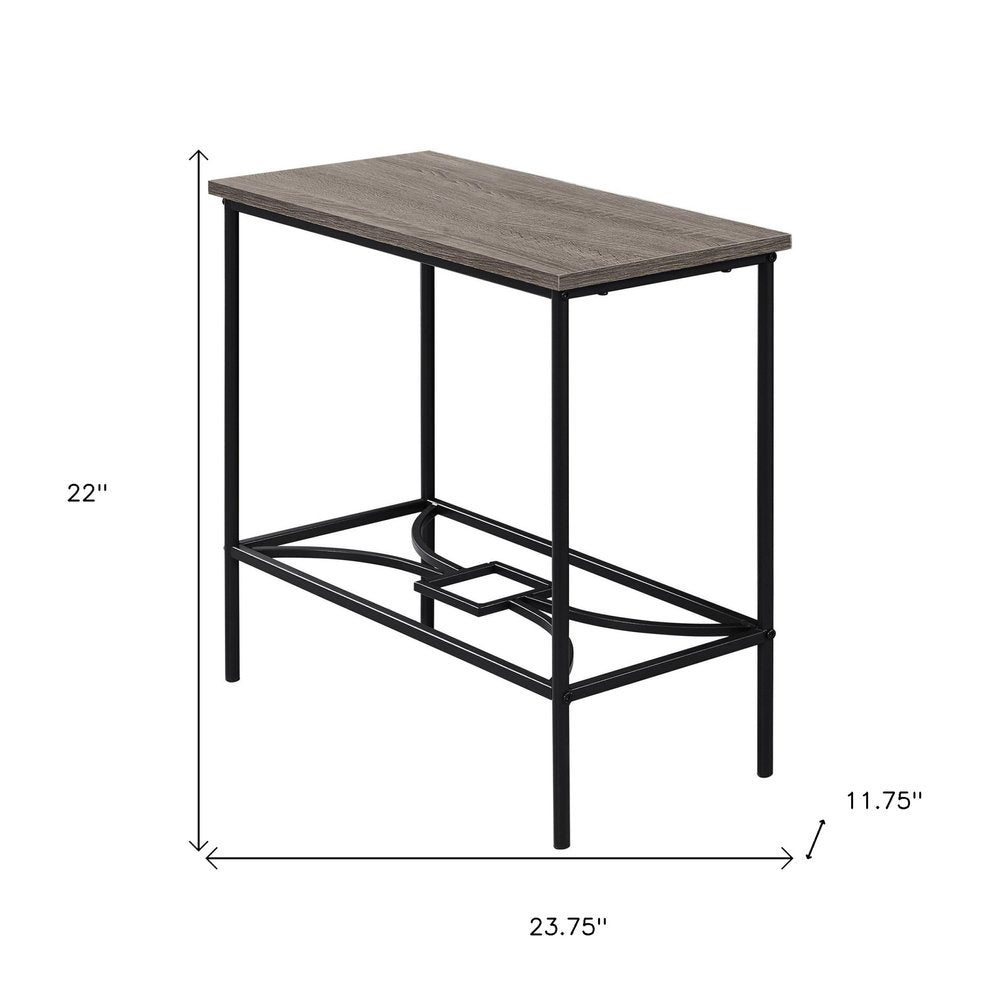 24" Taupe And Black Console Table With Storage